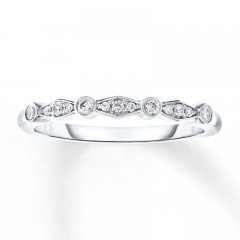 Diamond Anniversary Band 1/10 ct tw Round-cut 10K White Gold