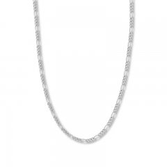 20" Figaro Chain Necklace 14K White Gold Appx. 3.9mm