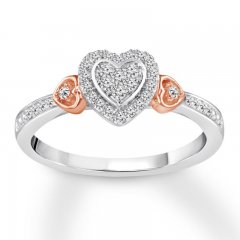 Heart Ring 1/5 ct tw Diamonds 10K Two-Tone Gold