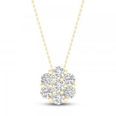 Diamond Fashion Necklace 1/4 ct tw Round-cut 10K Yellow Gold 18"