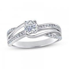 Diamond Engagement Ring 5/8 ct tw Round-cut 14K White Gold