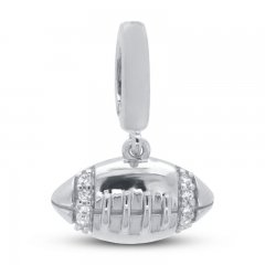 True Definition Football Charm 1/20 ct tw Diamonds Sterling Silver