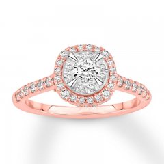 Diamond Engagement Ring 3/4 ct tw Round-cut 14K Rose Gold