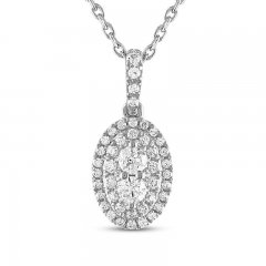 Forever Connected Diamond Necklace 1/4 ct tw Round-Cut 10K White Gold 18"