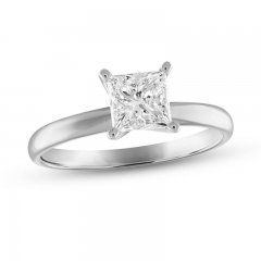 Diamond Solitaire Engagement Ring 1-1/2 ct tw Princess-cut 10K White Gold