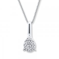 Diamond Necklace 1/5 ct tw Round-cut Sterling Silver