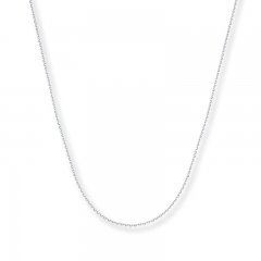 Cable Chain Necklace 14K White Gold 18" Length