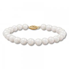 Cultured Pearl Bracelet 10K Yellow Gold 7.5"