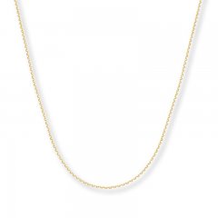 Cable Chain Necklace 14K Yellow Gold 18" Length