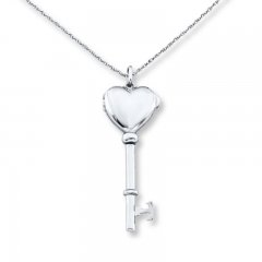 Key Locket Necklace Sterling Silver