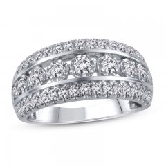 Diamond Anniversary Ring 1 ct tw Round-cut 10K White Gold