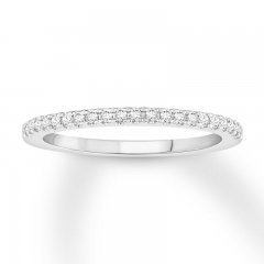 Diamond Wedding Band 1/8 ct tw Round-cut 14K White Gold