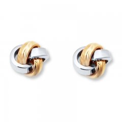 Love Knot Earrings 14K Two-Tone Gold