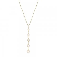 Le Vian Pearl Lariat Necklace 1/10 ct tw Diamonds 14K Honey Gold