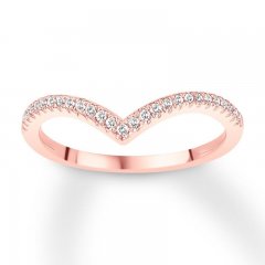 Diamond Wedding Band 1/8 ct tw Round-cut 14K Rose Gold