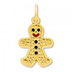 Gingerbread Man Charm 14K Yellow Gold