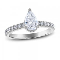 Diamond Engagement Ring 1-1/3 ct tw Pear/Round 14K White Gold