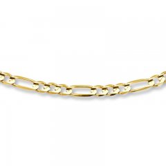 Men's Figaro Necklace 14K Yellow Gold 24" Length