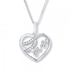 4Ever Heart Necklace 1/20 ct tw Diamonds Sterling Silver