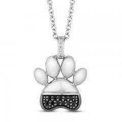 Disney Treasures 101 Dalmatians Necklace 1/10 ct tw Black and White Diamonds Sterling Silver