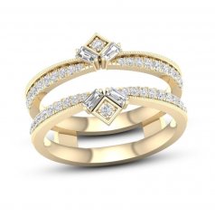 Diamond Enhancer Band 3/8 ct tw Round/Baguette 14K Yellow Gold