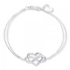 Infinity Heart Sterling Silver Bracelet