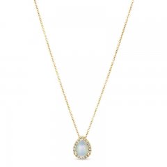 Le Vian Opal & Diamond Necklace 1/8 ct tw 14K Honey Gold 18"