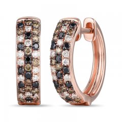 Le Vian Diamond Hoop Earrings 1/2 ct tw 14K Strawberry Gold