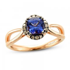 Le Vian Chocolatier Tanzanite Ring 1/10 ct tw Diamonds 14K Strawberry Gold