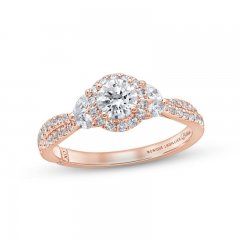 Monique Lhuillier Bliss Diamond Engagement Ring 7/8 ct tw Round & Marquise-cut 18K Rose Gold