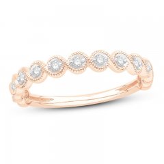 Diamond Anniversary Ring 1/10 ct tw Round-cut 10K Rose Gold