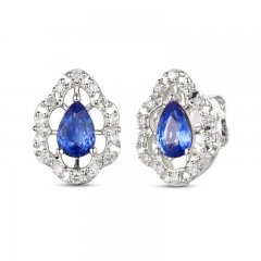 Le Vian Sapphire Earrings 1/4 ct tw Diamonds 14K Vanilla Gold