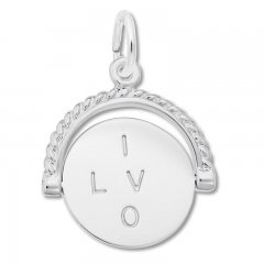 I Love You Spinner Charm Sterling Silver