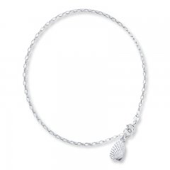 Sea Shell Anklet Sterling Silver 9" Length