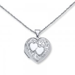 Heart Locket Necklace Sterling Silver