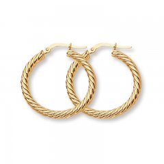 Hoop Earrings 14K Yellow Gold 25mm