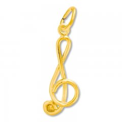 Treble Clef Charm 14K Yellow Gold