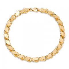 Polished Oval Link Bracelet 10K Yellow Gold 7.5"