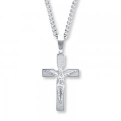 Men's Crucifix Necklace Lord's Prayer Stainless Steel