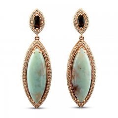 Le Vian Aquaprase/Quartz/Topaz Earrings 14K Strawberry Gold