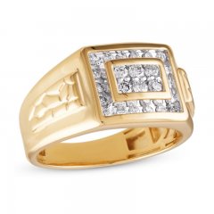 Men's Diamond Wedding Band 1 ct tw 10K Yellow Gold