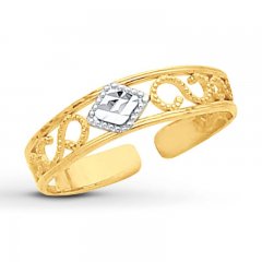 Heart Toe Ring 14K Yellow Gold