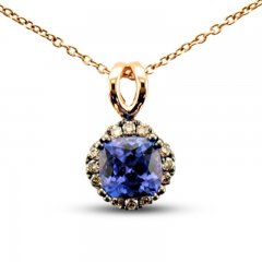 Le Vian Chocolatier Tanzanite Necklace 1/10 ct tw Diamonds 14K Strawberry Gold 20"