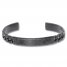 Men's Bangle Cuff Bracelet Black Ion-Plated Stainless Steel