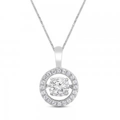 Unstoppable Love Necklace 1 ct tw 10K White Gold 19"