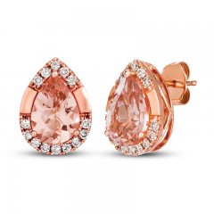 Le Vian Morganite Earrings 1/3 ct tw Diamonds 14K Strawberry Gold