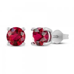 Lab-Created Ruby Stud Earrings Sterling Silver