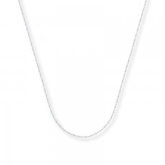 Bead Chain Necklace 14K White Gold 16" Length