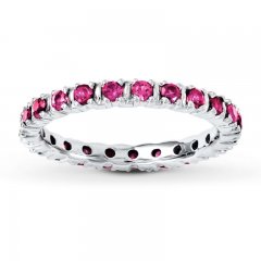 Stackable Ring Lab-Created Ruby Sterling Silver