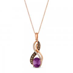 Le Vian Amethyst Necklace 1/4 ct tw Diamonds 14K Strawberry Gold